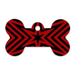 Star Red Kaleidoscope Pattern Dog Tag Bone (two Sides)