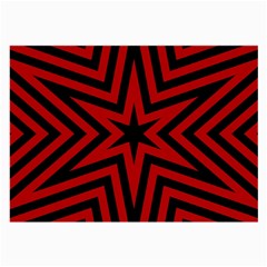 Star Red Kaleidoscope Pattern Large Glasses Cloth (2-side) by Amaryn4rt