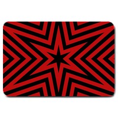 Star Red Kaleidoscope Pattern Large Doormat  by Amaryn4rt