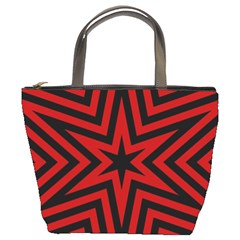 Star Red Kaleidoscope Pattern Bucket Bags by Amaryn4rt