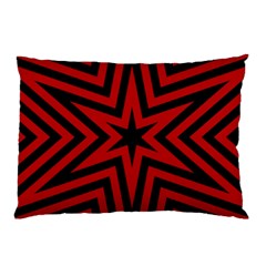 Star Red Kaleidoscope Pattern Pillow Case by Amaryn4rt