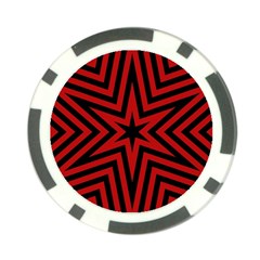 Star Red Kaleidoscope Pattern Poker Chip Card Guard (10 Pack) by Amaryn4rt