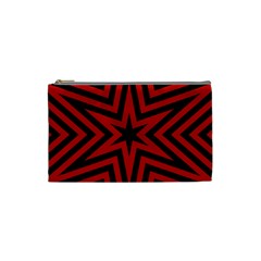 Star Red Kaleidoscope Pattern Cosmetic Bag (small)  by Amaryn4rt