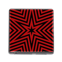 Star Red Kaleidoscope Pattern Memory Card Reader (square)