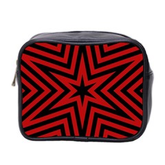 Star Red Kaleidoscope Pattern Mini Toiletries Bag 2-side