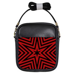 Star Red Kaleidoscope Pattern Girls Sling Bags by Amaryn4rt