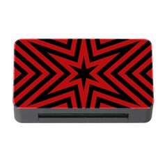 Star Red Kaleidoscope Pattern Memory Card Reader With Cf