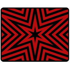 Star Red Kaleidoscope Pattern Double Sided Fleece Blanket (medium) 