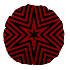 Star Red Kaleidoscope Pattern Large 18  Premium Flano Round Cushions by Amaryn4rt