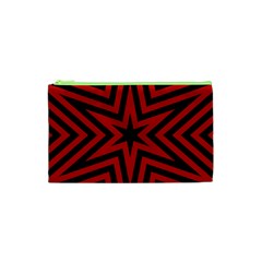 Star Red Kaleidoscope Pattern Cosmetic Bag (xs) by Amaryn4rt