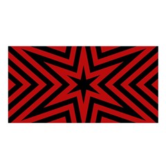 Star Red Kaleidoscope Pattern Satin Shawl