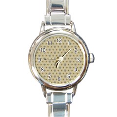 Star Basket Pattern Basket Pattern Round Italian Charm Watch