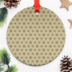 Star Basket Pattern Basket Pattern Ornament (round)