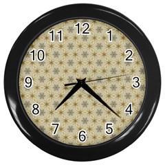 Star Basket Pattern Basket Pattern Wall Clocks (black)