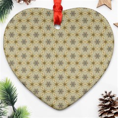 Star Basket Pattern Basket Pattern Heart Ornament (two Sides)