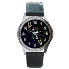 Star Structure Many Repetition Round Metal Watch by Amaryn4rt