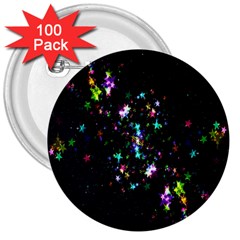 Star Structure Many Repetition 3  Buttons (100 Pack)  by Amaryn4rt