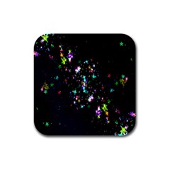 Star Structure Many Repetition Rubber Square Coaster (4 Pack)  by Amaryn4rt