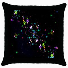 Star Structure Many Repetition Throw Pillow Case (black)