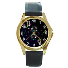 Star Structure Many Repetition Round Gold Metal Watch by Amaryn4rt