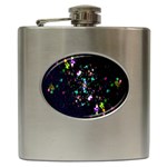 Star Structure Many Repetition Hip Flask (6 oz) Front