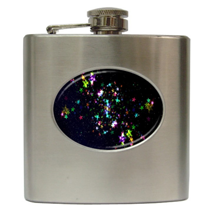 Star Structure Many Repetition Hip Flask (6 oz)