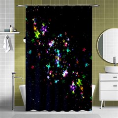 Star Structure Many Repetition Shower Curtain 48  X 72  (small)  by Amaryn4rt