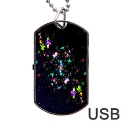 Star Structure Many Repetition Dog Tag Usb Flash (one Side)