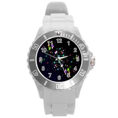 Star Structure Many Repetition Round Plastic Sport Watch (l)