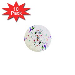 Star Structure Many Repetition 1  Mini Buttons (10 Pack) 