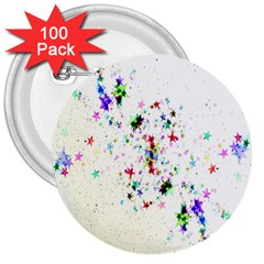 Star Structure Many Repetition 3  Buttons (100 Pack)  by Amaryn4rt