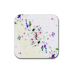 Star Structure Many Repetition Rubber Coaster (square)  by Amaryn4rt