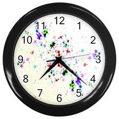 Star Structure Many Repetition Wall Clocks (black)