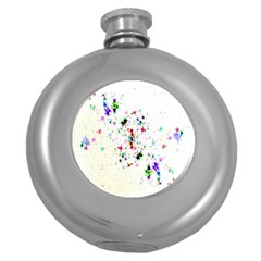 Star Structure Many Repetition Round Hip Flask (5 Oz)