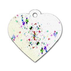 Star Structure Many Repetition Dog Tag Heart (one Side)