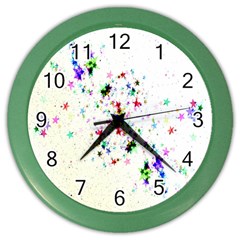 Star Structure Many Repetition Color Wall Clocks by Amaryn4rt