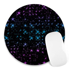 Stars Pattern Seamless Design Round Mousepads by Amaryn4rt