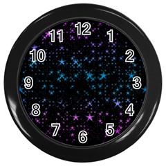 Stars Pattern Seamless Design Wall Clocks (black)