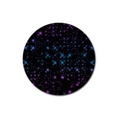 Stars Pattern Seamless Design Rubber Round Coaster (4 Pack)  by Amaryn4rt