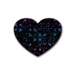 Stars Pattern Seamless Design Rubber Coaster (heart) 