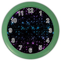 Stars Pattern Seamless Design Color Wall Clocks