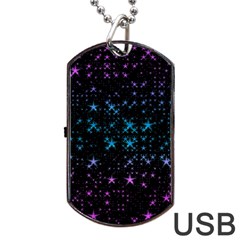 Stars Pattern Seamless Design Dog Tag Usb Flash (one Side)