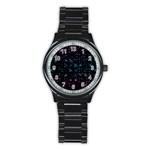 Stars Pattern Seamless Design Stainless Steel Round Watch Front