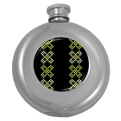 Vintage Pattern Background  Vector Seamless Round Hip Flask (5 Oz)