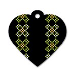 Vintage Pattern Background  Vector Seamless Dog Tag Heart (One Side) Front