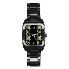 Vintage Pattern Background  Vector Seamless Stainless Steel Barrel Watch