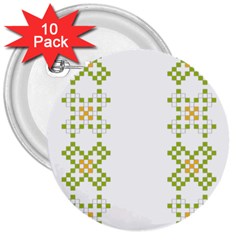 Vintage Pattern Background  Vector Seamless 3  Buttons (10 Pack) 