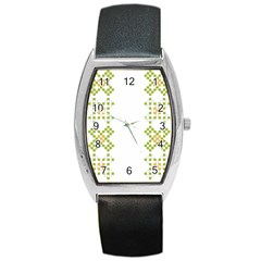 Vintage Pattern Background  Vector Seamless Barrel Style Metal Watch