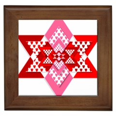 Valentine Heart Love Pattern Framed Tiles