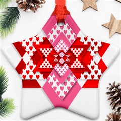 Valentine Heart Love Pattern Ornament (star)